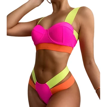 2021 Nove Seksi Bikini Nizov Črnih Push Up Kopalke Ženske Kopalke Preplete Kopalke Počitnice Na Plaži, Plavanje Obleko