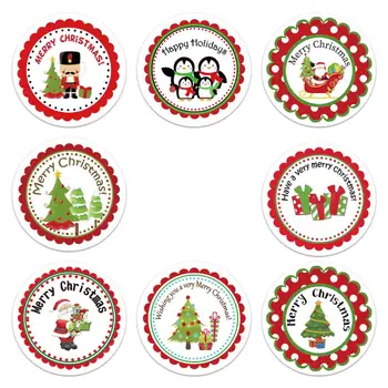 50-500Pcs Vesel Božič Nalepke 500pcs Živali Snežaka Dreves Dekorativne Nalepke Darilo, Zavijanje, Polje Label Božič Oznake