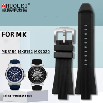 Silikonski watchband 29*13mm(lug) črna, modra gumijasto watch verige za moške MK Nepremočljiva športen bedeti trak Bracele watch pasu