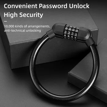 Prenosni Izposoja Anti-theft Password Lock Gorske Ceste, Kolesarske Štiri Mestno Kodo za Zaklepanje Smart Kolesarjenje Varnostni Kabel Obroč Zaklepanje