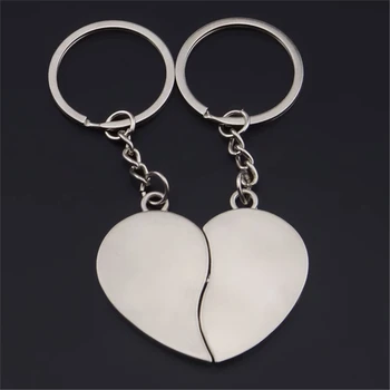 1 Par Par Keychain Kombinacija Ljubezen Srce obesek za ključe, Ljubitelji Keyfob Spominkov Valentinovo, Darila Nakit
