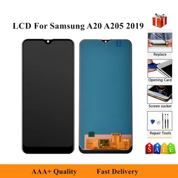 LCD Zaslon Za SAMSUNG Galaxy A20 2019 SM-A205 A205F A205G A205F/DS, Zaslon na Dotik, Računalnike Skupščine menjava blaga Deli