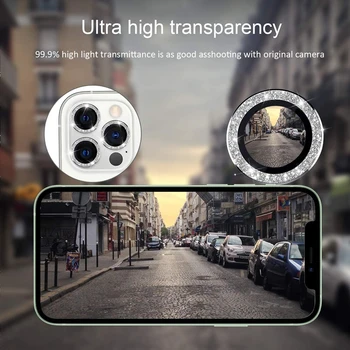 Diamond Objektiv Kamere Protector Za iPhone 12 Pro Max Primeru Za iPhone 11 Pro Max 12 Mini Kaljeno Steklo Screen Protector
