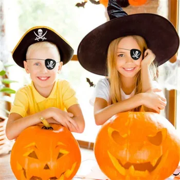 10pc Počutil Pirat Oči Obliži Halloween Pirat za Otroke Halloween Party Eno Oko Okostje Kapetan Oči Obliž Halloween Party Maske