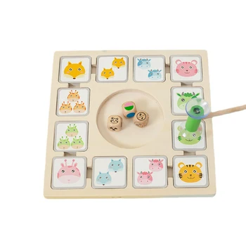 Otrok Živali Zanič Zabavno Lesene Puzzle Starš-Otrok Namizje Interaktivni Roko Oči Usklajevanja Igra Igrače Darilo