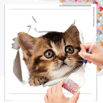 Diamond Slikarstvo Kit Živali 5D DIY Diamond Vezenje Mačka Slike Okrasnih Mozaik Prodajo Obrtnih Kit