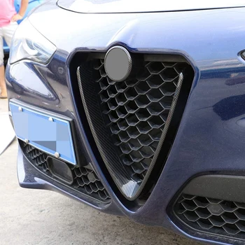 Za Alfa Romeo Stelvio 2017-2019 Avto Ogljikovih Vlaken Sprednji Odbijač Zračne Rešetke V Okvir Pokrova Trim Nalepke, Dodatki