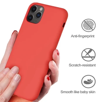 Tekoče silikagel Anti Padec Primeru Telefon Za iPhone 12 6 7 8 6S 11 JV X XS XR Plus Mini Pro Max 2020 Candy Barve zaščitni Pokrov