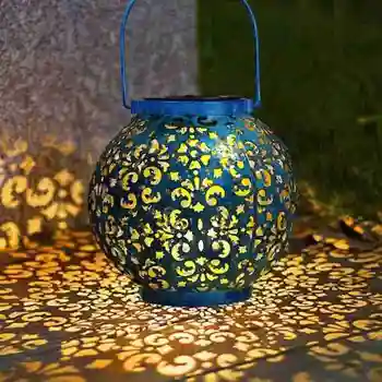 Priložnostne Kovanega Železa LED Sončne Svetlobe Votlih Slog Vrt Travnik 3 Wall-mounted Svetlobe Dostava Model Dekorativni Spusti V9X2