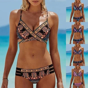2021 Seksi Povoj Biquini Niz Strappy Plavati Obrabe Kopalke Kopalke Plažo Kopalke Ženske Brazilski Bikini