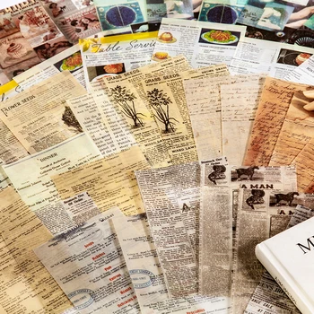 Journamm 30pcs/paket Letnik Materialov Papir, Nalepke za Dekoracijo Tiskovine Scrapbooking Journaling DIY Retro Materiala Nalepke