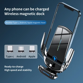 15W Brezžični Polnilnik Za IPhone 11 Samsung Huawei Avto Hitro Chargin Avtomatsko Vpenjanje Brezžični Avto Polnilec Gori Infrardeči Senzor