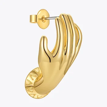 ENFASHION Roke Stud Uhani Za Ženske Zlata Barva Kolczyki 2021 Rojstni Piercing Palm Earings Modni Nakit E211252