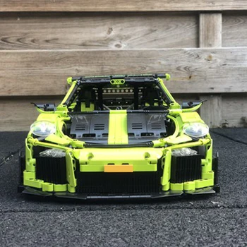 Majhnih delcev tehnologije gradnik MOC super športnega avtomobila 911 GT2RS model DIY dečke sestavljeni igrače za otroke darilo za rojstni dan