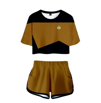 Vroče Prodaje dekleta Dveh Kosov Določa T-majica+hlače Oblačila Priljubljena znanstvena Fantastika TV Serije Star Trek Kratek Trekingi ženske T-Shirt Obleko