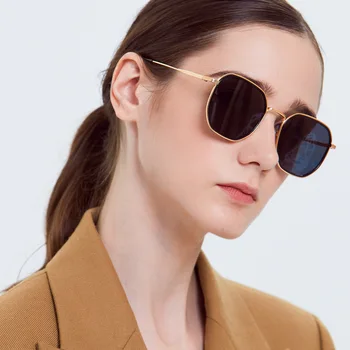 Brezplačna dostava 2021 Kvadratnih sončna Očala za moške pol kovinski okvir nove RETRO sončna OČALA žensk očala