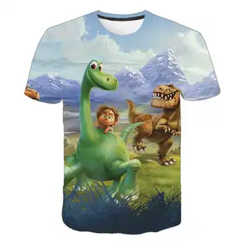 2021Summer Čisto Nov Otroci T-shirt živali dinozaver 3D Fantje/dekle T-shirt Otroci Kratek Rokav 4-14TT-majice Priložnostne Vrhovi Oblačila
