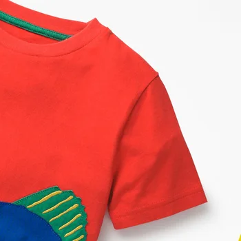 Malo Maven 2021 Poletje Fantje Rdeče Tshirt z morskega Psa in Tiddler Novih Modnih Oblačil za Otroke od 2 do 7 Let
