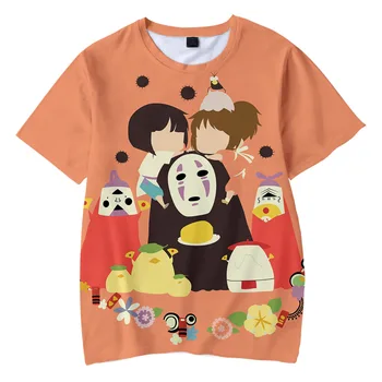 Japonske Anime Št Obraz Rokavi Moški Studio Ghibli Hayao Miyazaki Anime Duha Proč 3D T Shirt Poletje Moda Vrhovi Tees Smešno Oblačila