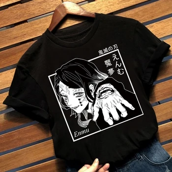 Anime Demon Slayer T Shirt Enmu Kratek Rokav O Vratu Tee Shirt Harajuku T-Shirt Moški Zgornji Deli Oblačil