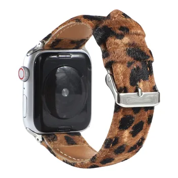 Moda Puhasto Leopard Zrnasto Usnje Trak za Apple Watch Band Serije 6 SE 5 4 3 Pasu za iWatch 40 mm 44 mm 38 mm 42mm Zapestnica