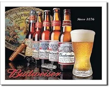 Yousigns Budweiser Zgodovini Kali Pivo iz Steklenice Retro Vintage Stil 8