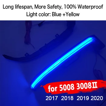LED Modra Dinamičen Zavoj Signal Blinker Teče Voda Blinker Utripajoča Luč Za Peugeot 3008 5008 2016 17 18 19 2020 Dodatki