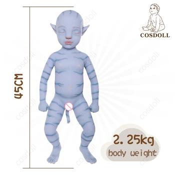 COSDOLL bonecas prerojeni 45 cm Silikona Stroj zgodnje izobraževanje Modra Otroške Igrače Otroci Igrače Rodi Punčko bebe rodi Punčko #00
