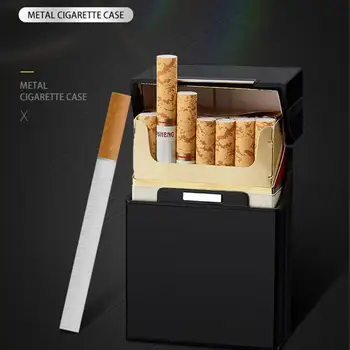 20 Kos Kovine Cigaret Polje Samodejno Cigaret Primeru Cigaret Zmogljivosti Vžigalnik Na Plin Lažji Turbo Za Moške Kajenje Lepo Darilo