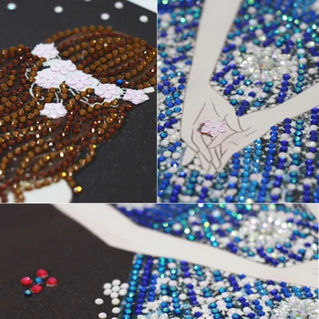Brez/Z Okvirjem 5D DIY Diamond Slikarstva Posebno Obliko Vezenje Doma Dekor Ročno Modra Poročno Obleko