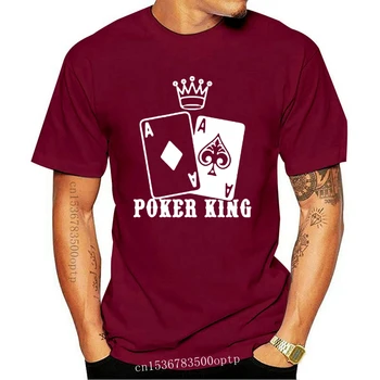 Moški majica s kratkimi rokavi Poker King AA Pocket Asa, igre na Srečo, Iger na srečo Hold Em 7 Card Stud Ponos Bitje majica s kratkimi rokavi ženske