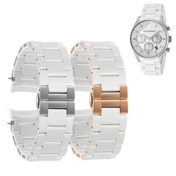 Gume watchband Nerjavno Jeklo v Beli silikagel za AR5859 moški 23 mm AR5867 ženski 20 mm watch trak silikonska zapestnica