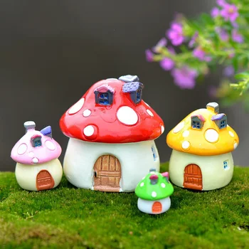 Mushroom House Figur Mini Plovilo Rastlinskih Vrt Pot Okras Vrta, Doma Dodatki