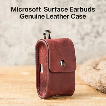 Usnje Slušalke Vrečko za Shranjevanje Vintage Stil Polnjenja Primeru Zajema Lupini za Microsoft Surface Brezžični Čepkov Dodatki