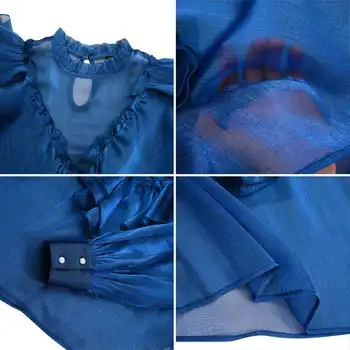 Urad Dama Bluzo Ženske Elegantne Vrhovi 2021 VONDA Ženske Priložnostne Barva Bluze za Ženske Modne Majice Blusas S-