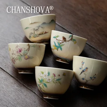 CHANSHOVA 100 ml Kitajski retro slogu Peči spremeniti teksturo Keramični čaj skodelica kave skodelice za čaj, set Kitajski porcelan H527