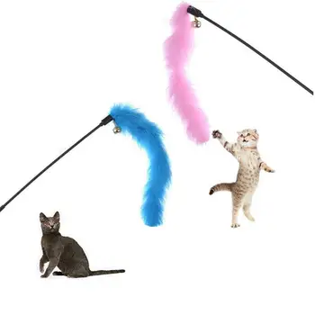 Cat Stick Igrače, Pisane Turčija Perje Draži Cat Stick Smešno Interaktivne Igrače Za Hišne Živali Igra Igrače Za Hišne Potrebščine Za Mačka Naključno Barvo