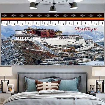 Potala V Tibetu Gorskih Tapiserije Steni Visi Dekorativni Tapiserija Za Dnevno Sobo, Spalnica Estetske Tapiserije Debelo Odejo