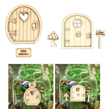 Vila Miniaturni Vrt Gnome Pravljice Vrata - Mini Lutke Oskrbe Dvorišče Art Vrt Kiparstvo, Šimšir, Miniatura