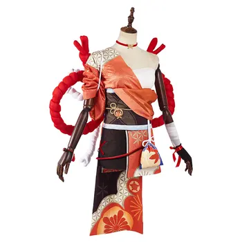 Genshin Vpliv Yoimiya Cosplay Obleke Kostum Halloween Carnival Obleko