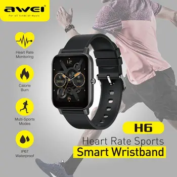 Awei H6 Smart Manšeta Pametna Zapestnica Zaslon Fitnes Tracker Nepremočljiva Bluetooth Šport Smart Manšeta Srčni Utrip Smart Band