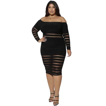 Prowow Plus Velikost Ženske obleke z Dolgimi Rokavi Črne Barve Pomlad Poletje Obleke za Ženske 2021 Novo Slim Ženske Ulične Opreme