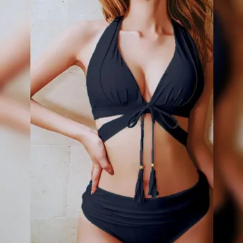 2021 Ženske Seksi Bikini Komplet Push Up Ženske Kopalke Kopalk Swim Ločeno Dva Kosa Brazilski Kopalke Velike