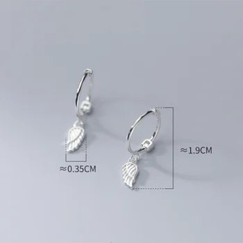 WANTME Pravi 925 Sterling Silver Fashion Minimalističen Angel Krila Tassel Stud Uhani za Ženske Sladko Romantično korejski Nakit Darilo