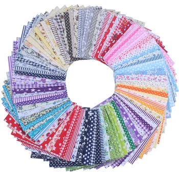 100 Barve 25*25 cm Bombažne Tkanine za Šivanje Mozaik Needlework Cvet Natisnjeni Krpo Scrapbooking DIY Ročno Obrt Materiala