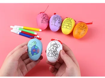 Otrok DIY Pisano Poslikana Jajca Plastično Ročno Izdelavo pisanica Pero Igrače za Otroke, ki so Ročno izdelani za Risanje Ustvarjalno Izobraževalne Igrače