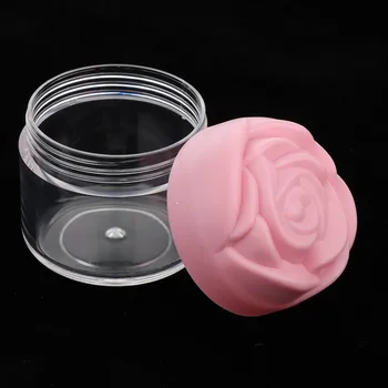 12 Kos 20 g Plastične Kozmetične Kreme Posode Z Rose Oblikovan Vijak Kape Prazno Ličila Vzorec Kozarci Balzam za Ustnice Pot Jar