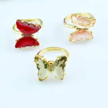 Predenje moda za ženske Ring Crystal Metulj Obroč preprost banket poročni prstan zasnovan fd za ženske rojstni dan darilo za dekle