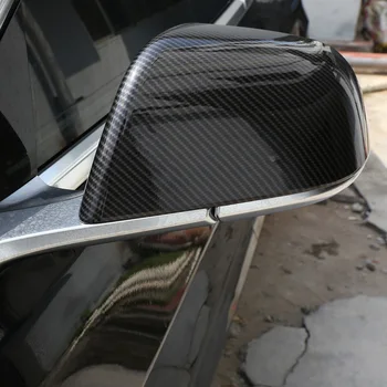 Avto Tesla Model 3 2019-2021 Ogljikovih Vlaken Teksturo ABS Plastična Vrata Stranska Ogledala Pokrov Kape Dodaj na Slog Auto Dodatki