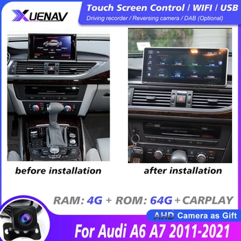 Avto Autoradio stereo za Audi A6 A7 2011-2021 Android Avto Avdio Multimedijski Predvajalnik, GPS Navi Vodja Enote HD Zaslon na Dotik igralca